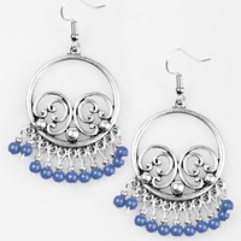 Antiqued silver beaded earrings Paparazzi